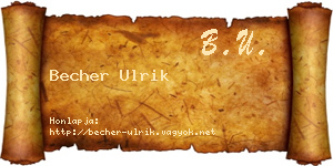 Becher Ulrik névjegykártya